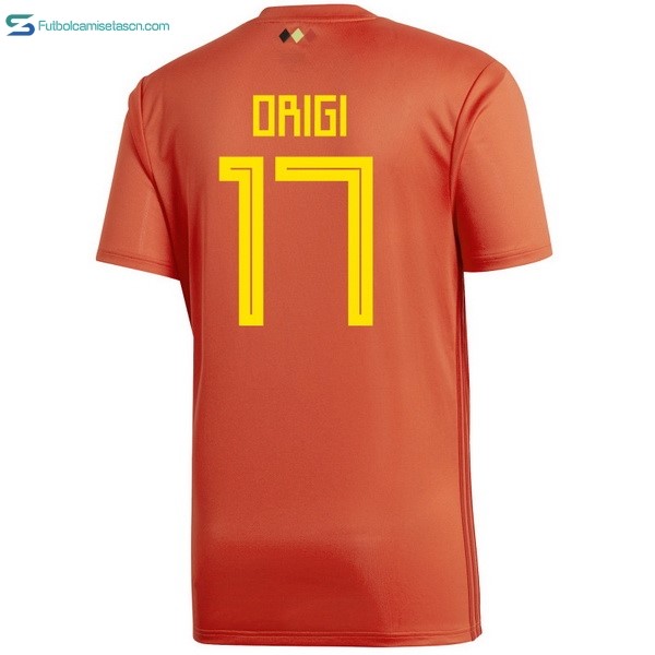 Camiseta Belgica 1ª Origi 2018 Rojo